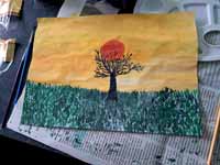 sonne in baum